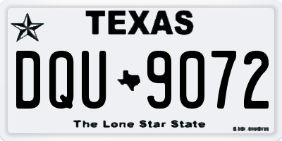 TX license plate DQU9072