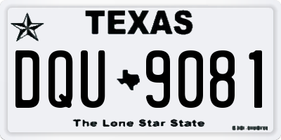TX license plate DQU9081