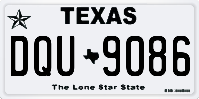 TX license plate DQU9086