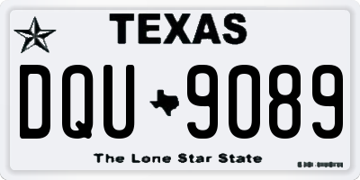 TX license plate DQU9089