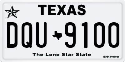 TX license plate DQU9100