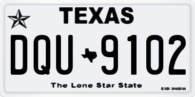 TX license plate DQU9102