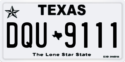 TX license plate DQU9111