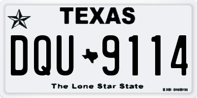 TX license plate DQU9114