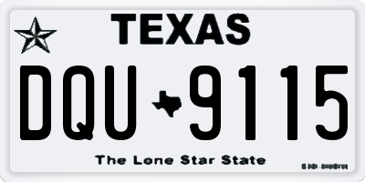 TX license plate DQU9115