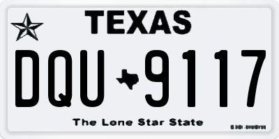 TX license plate DQU9117