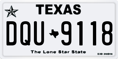TX license plate DQU9118