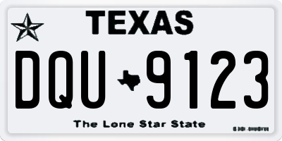 TX license plate DQU9123