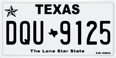 TX license plate DQU9125