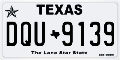 TX license plate DQU9139