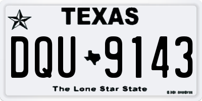 TX license plate DQU9143