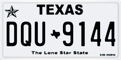TX license plate DQU9144
