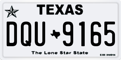 TX license plate DQU9165