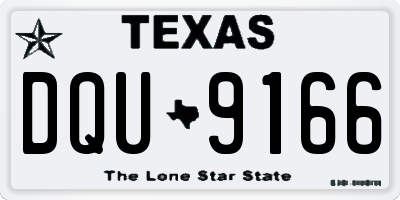 TX license plate DQU9166