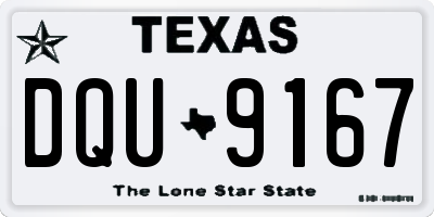 TX license plate DQU9167