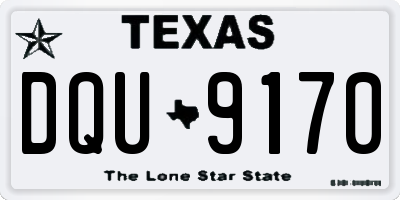 TX license plate DQU9170