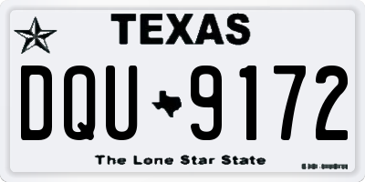 TX license plate DQU9172