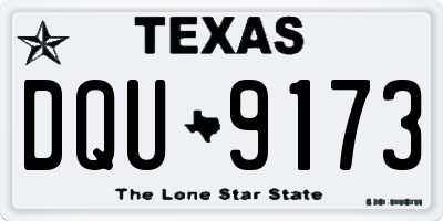 TX license plate DQU9173