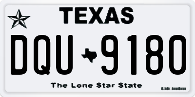 TX license plate DQU9180