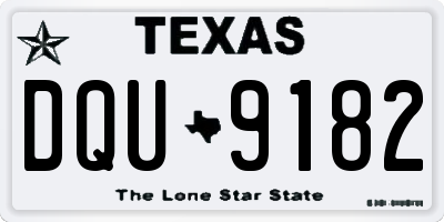 TX license plate DQU9182