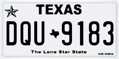 TX license plate DQU9183