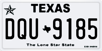 TX license plate DQU9185