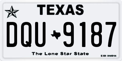 TX license plate DQU9187