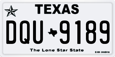 TX license plate DQU9189
