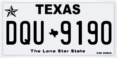 TX license plate DQU9190