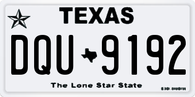 TX license plate DQU9192