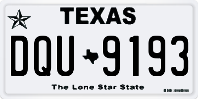 TX license plate DQU9193
