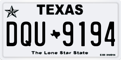 TX license plate DQU9194