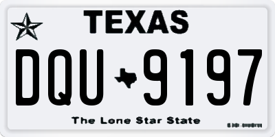 TX license plate DQU9197