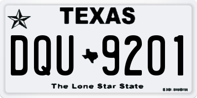 TX license plate DQU9201