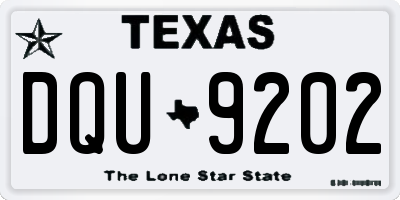 TX license plate DQU9202
