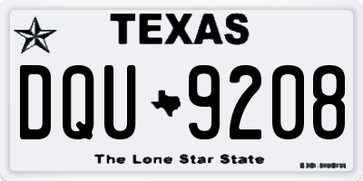 TX license plate DQU9208
