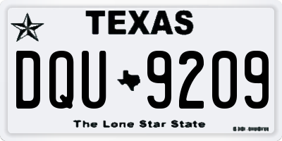 TX license plate DQU9209