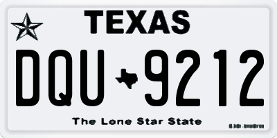 TX license plate DQU9212