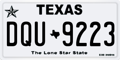 TX license plate DQU9223