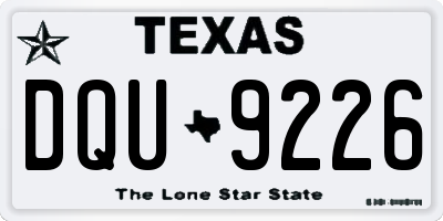 TX license plate DQU9226