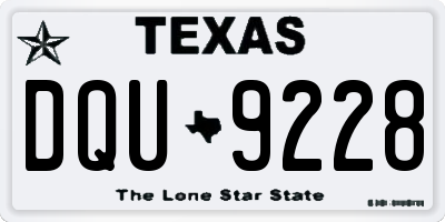 TX license plate DQU9228