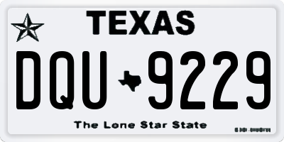 TX license plate DQU9229