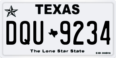 TX license plate DQU9234