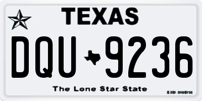 TX license plate DQU9236