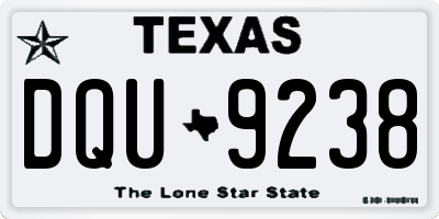 TX license plate DQU9238