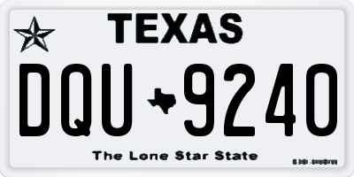 TX license plate DQU9240