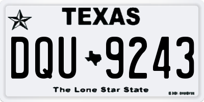 TX license plate DQU9243