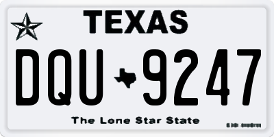 TX license plate DQU9247