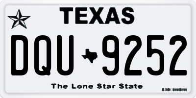 TX license plate DQU9252