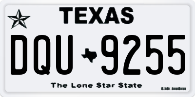 TX license plate DQU9255